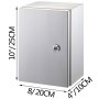 Dimensiones de la carcasa de acero inoxidable VEVOR nema 10&quot; x 8&quot; x 4&quot; (25 x 20 x 10 cm).