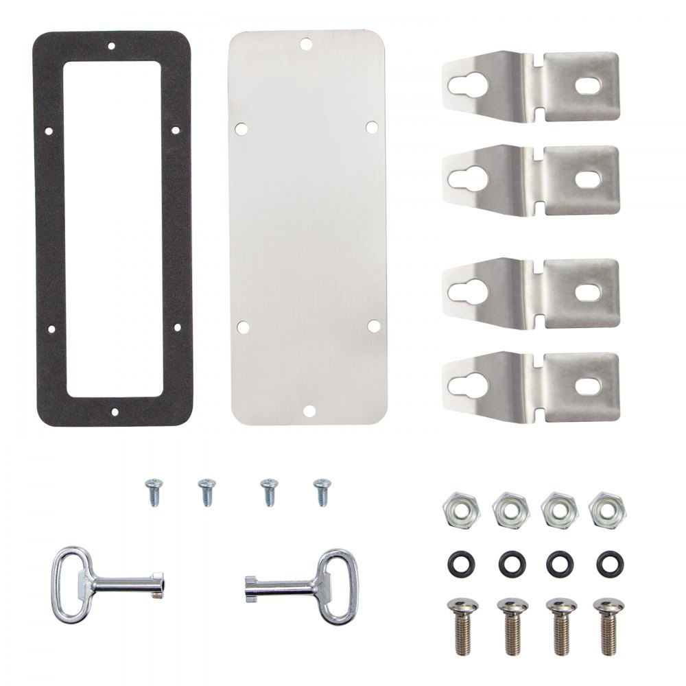 Caja eléctrica de acero inoxidable VEVOR nema con herrajes y tornillos de montaje.