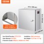 VEVOR NEMA Stainless Steel Enclosure, 12 x 12 x 8 in, NEMA 4X Steel Electrical Box, IP66 Waterproof & Dustproof, Outdoor/Indoor Electrical Junction Box, with Mounting Plate