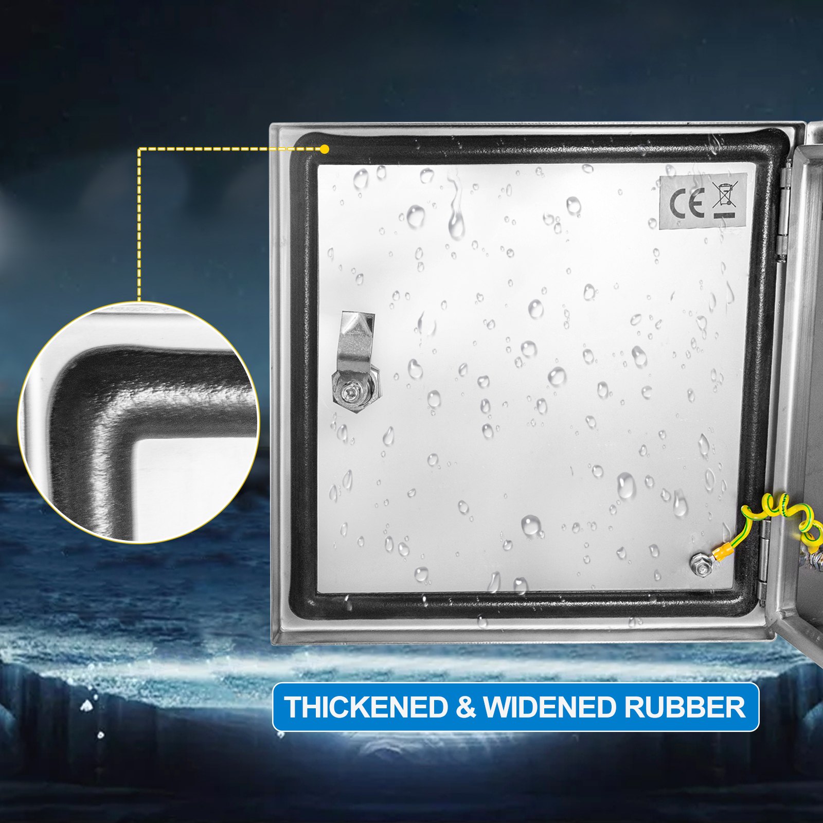 Carcasa de acero inoxidable VEVOR nema con junta de goma resistente al agua.
