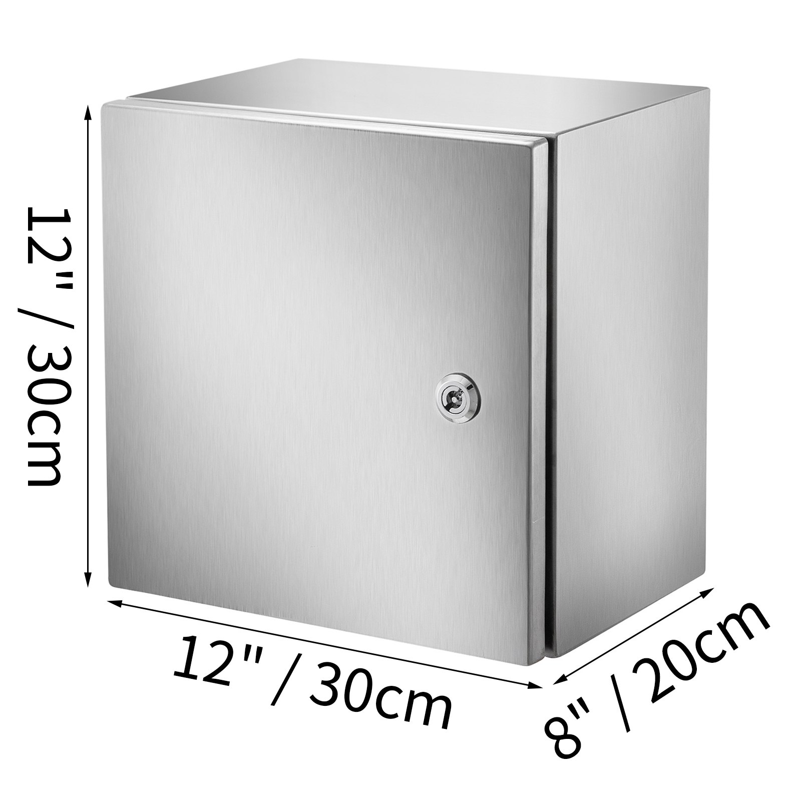 Caja de acero inoxidable VEVOR nema de 12&quot; x 12&quot; x 8&quot; con cerradura.