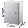 Caja de acero inoxidable VEVOR nema 4x, 12&quot; x 8&quot; x 6&quot;, con cerradura de seguridad.