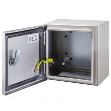 Caja de acero inoxidable VEVOR NEMA, caja eléctrica de acero NEMA 4X de 16 x 16 x 8'', IP66 a prueba de agua y polvo, caja de conexiones eléctricas para exteriores/interiores, con placa de montaje