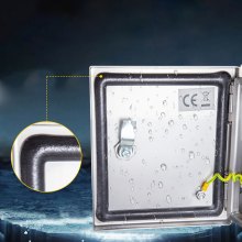 Caja de acero inoxidable VEVOR NEMA, caja eléctrica de acero NEMA 4X de 16 x 16 x 8'', IP66 a prueba de agua y polvo, caja de conexiones eléctricas para exteriores/interiores, con placa de montaje