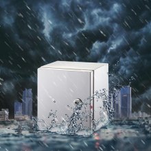 Caja de acero inoxidable VEVOR NEMA, caja eléctrica de acero NEMA 4X de 16 x 16 x 8'', IP66 a prueba de agua y polvo, caja de conexiones eléctricas para exteriores/interiores, con placa de montaje