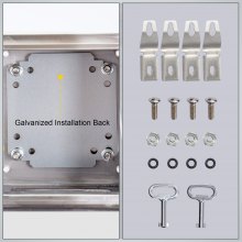 Caja de acero inoxidable VEVOR NEMA, caja eléctrica de acero NEMA 4X de 16 x 16 x 8'', IP66 a prueba de agua y polvo, caja de conexiones eléctricas para exteriores/interiores, con placa de montaje