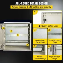 VEVOR Gabinete de Fibra de Vidrio Caja de Gabinete Eléctrico 15.7 x 15.7 x7.9" Montaje en Pared