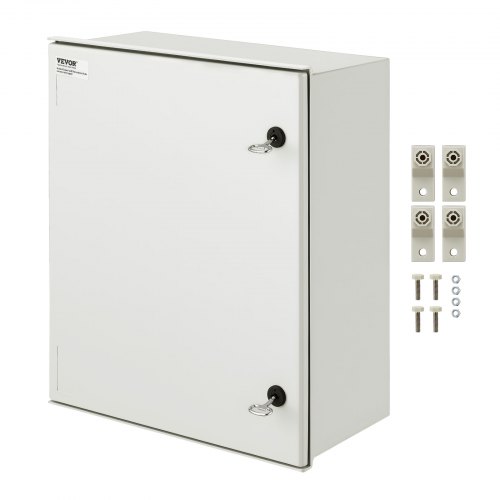 Caja de acero VEVOR NEMA, 24 x 20 x 9 pulgadas, caja eléctrica de fibra de vidrio NEMA 4X, resistente al agua y al polvo IP66, apta para uso en exteriores e interiores, incluye placa de montaje (60 x 50 x 23 cm)