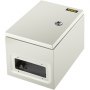 Caja eléctrica de acero VEVOR nema 4x con cerradura, vista lateral.