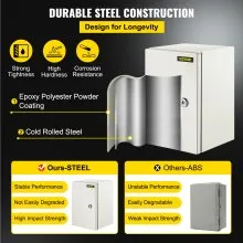 Caja de acero VEVOR NEMA, 12 x 8 x 8'' Caja eléctrica de acero NEMA 4X, IP66 Caja de conexiones eléctricas para exteriores / interiores a prueba de agua y polvo, con placa de montaje