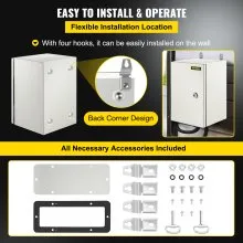 Caja de acero VEVOR NEMA, 12 x 8 x 8'' Caja eléctrica de acero NEMA 4X, IP66 Caja de conexiones eléctricas para exteriores / interiores a prueba de agua y polvo, con placa de montaje