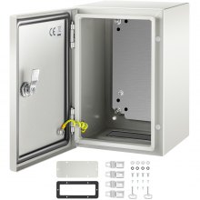 Caja de acero VEVOR NEMA, 12 x 8 x 8'' Caja eléctrica de acero NEMA 4X, IP66 Caja de conexiones eléctricas para exteriores / interiores a prueba de agua y polvo, con placa de montaje