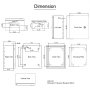 Dimensiones de la carcasa de acero nema VEVOR desde varias vistas.