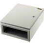 Gabinete de acero nema VEVOR con cerradura y recorte frontal para acceso al cableado.