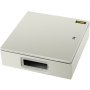 Caja de acero nema VEVOR con panel frontal y cerradura.