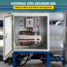 Caja de acero VEVOR NEMA, caja eléctrica de acero NEMA 4X de 20 x 20 x 6'', IP66 a prueba de agua y polvo, caja de conexiones eléctricas para exteriores/interiores, con placa de montaje