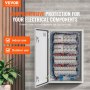Caja eléctrica metálica VEVOR de 61 x 40 x 30 cm, caja de conexiones de pared de acero al carbono, resistente a la intemperie IP66, con placa de montaje para equipos electrónicos.