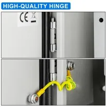 VEVOR Caja eléctrica de acero de 24 x 16 x 12 pulgadas, caja de conexiones con bisagras de acero al carbono, caja de metal resistente a la intemperie IP65, caja de caja de equipo electrónico montada en la pared con placa de montaje