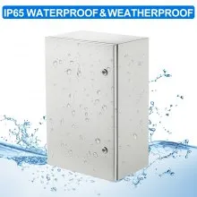 VEVOR Caja eléctrica de acero de 24 x 16 x 12 pulgadas, caja de conexiones con bisagras de acero al carbono, caja de metal resistente a la intemperie IP65, caja de caja de equipo electrónico montada en la pared con placa de montaje