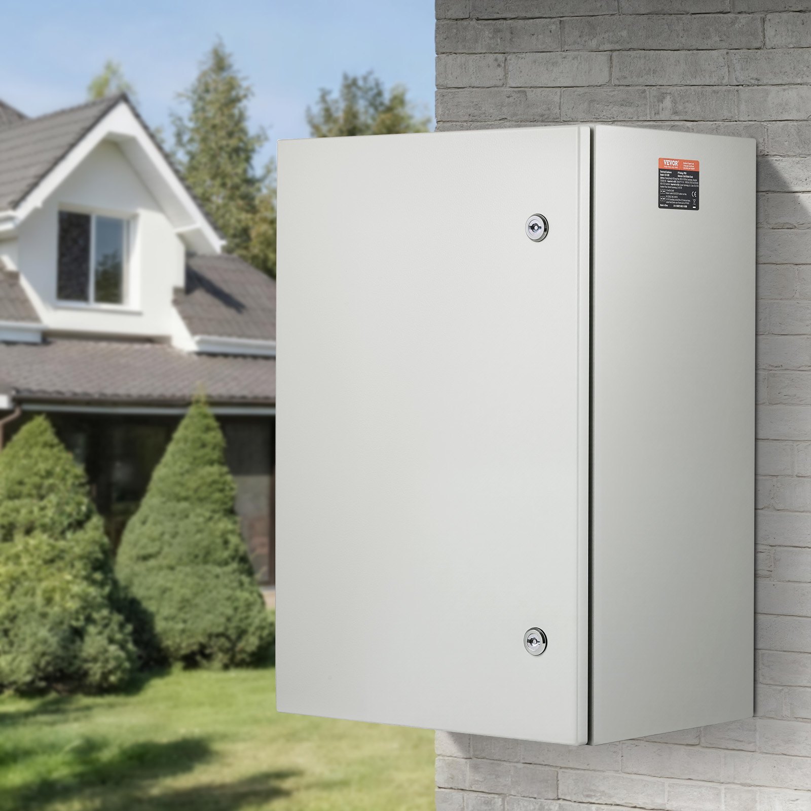 Caja eléctrica metálica VEVOR de 61 x 40 x 30 cm, caja de conexiones de pared de acero al carbono, resistente a la intemperie IP66, con placa de montaje para equipos electrónicos.