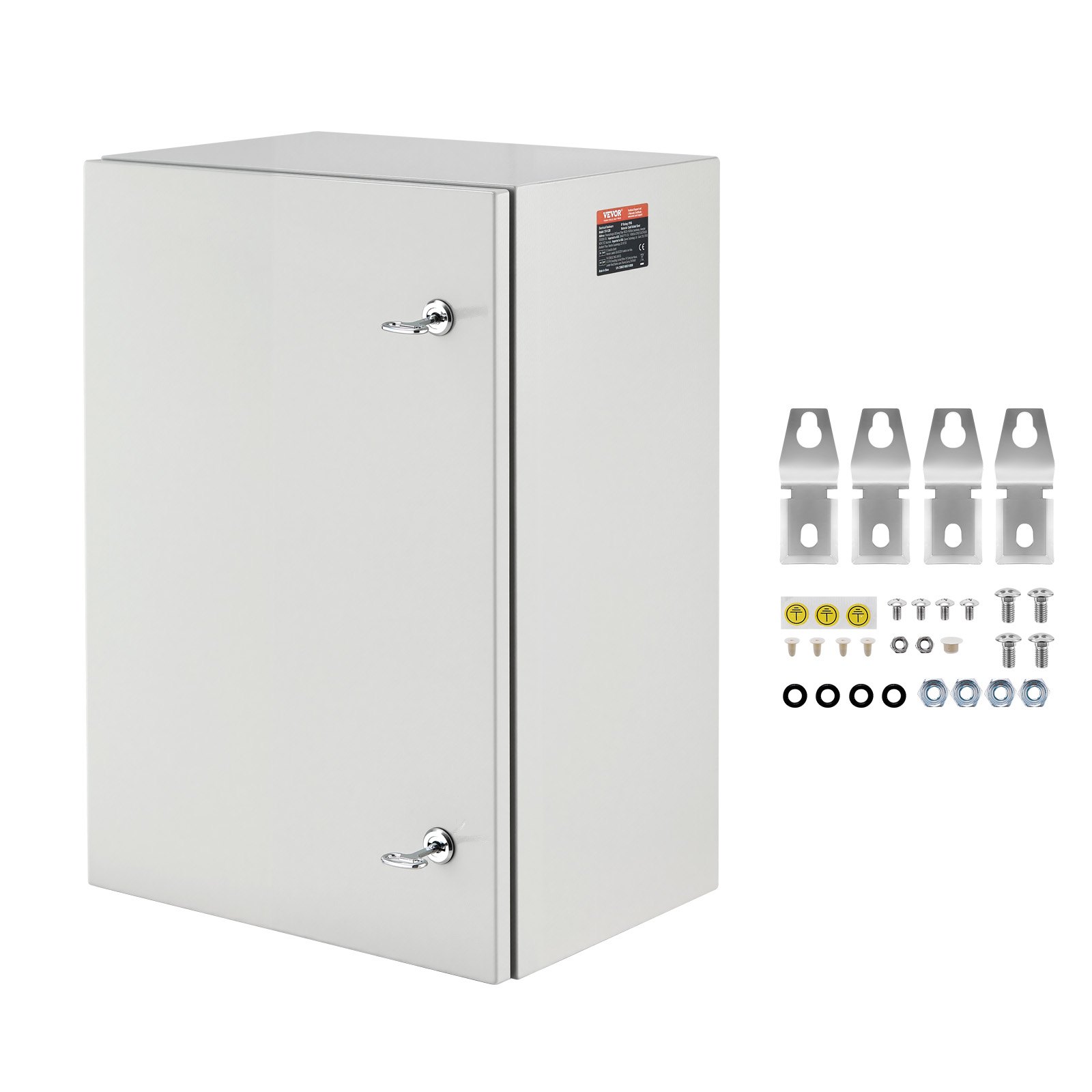 Caja eléctrica metálica VEVOR de 61 x 40 x 30 cm, caja de conexiones de pared de acero al carbono, resistente a la intemperie IP66, con placa de montaje para equipos electrónicos.