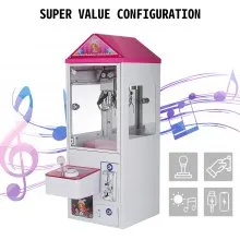 Vevor 110v Mini Garra Grúa Máquina Caja de metal Bar Candy Toy Catcher A prueba de sacudidas