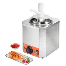 VEVOR Dispensador eléctrico de queso con bomba, calentador comercial de caramelo caliente de 2,3 cuartos, dispensador de bomba de plástico, calentador de salsa de queso Nacho ajustable a temperatura de 86-230 ℉, para caramelo de queso caliente