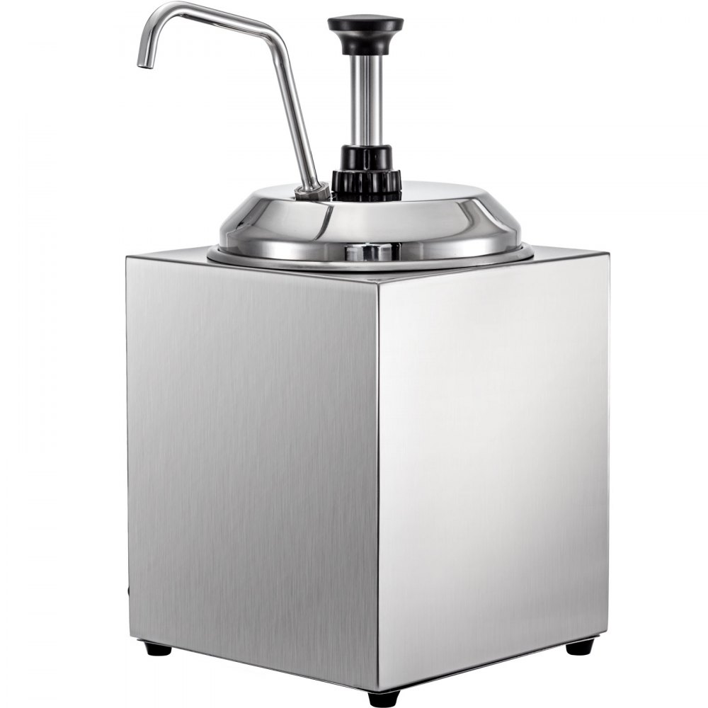 Dispensador de queso VEVOR de acero inoxidable con bomba y pico. ideal para restaurantes.