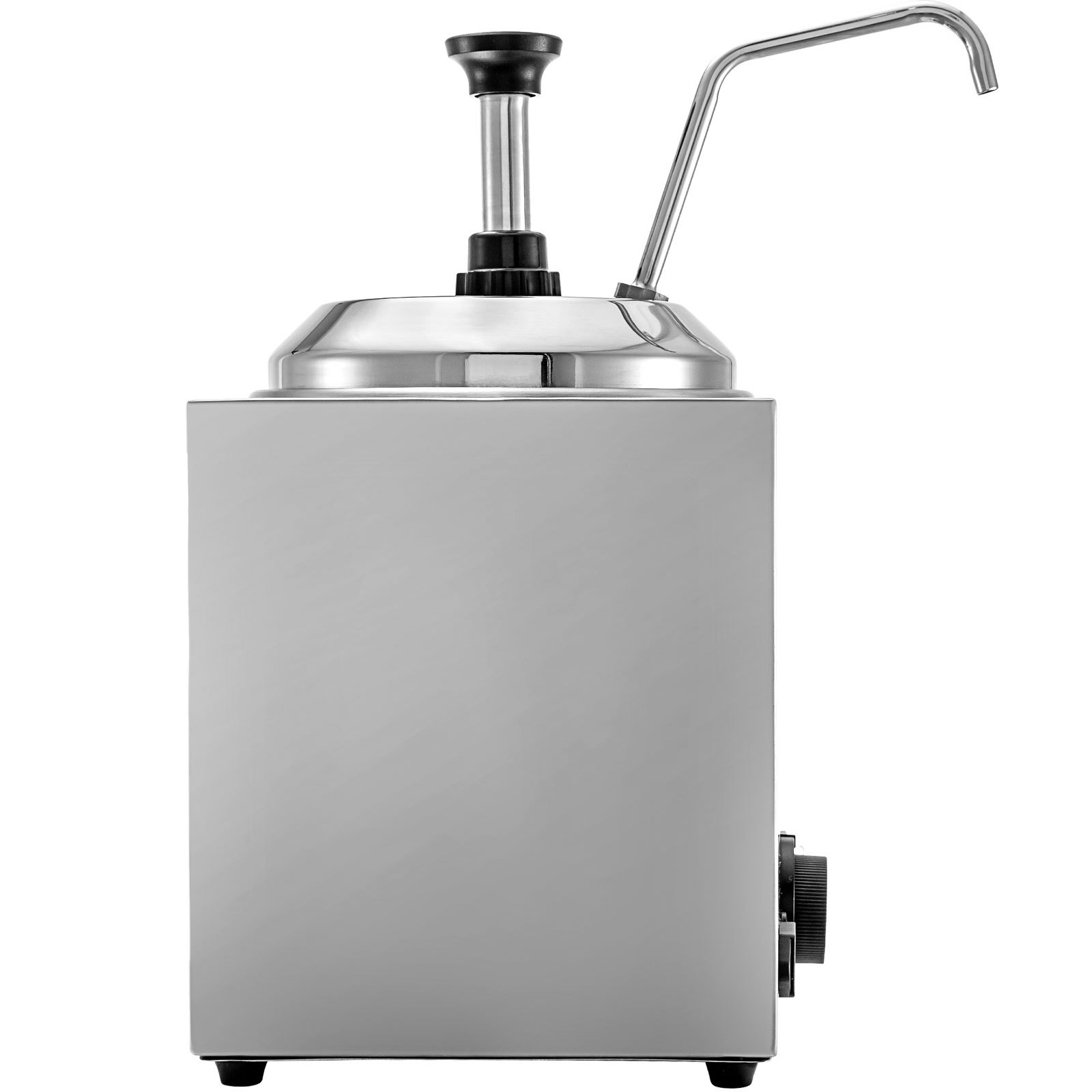 Dispensador de queso VEVOR con elegante diseño de acero inoxidable y mango de fácil bombeo.