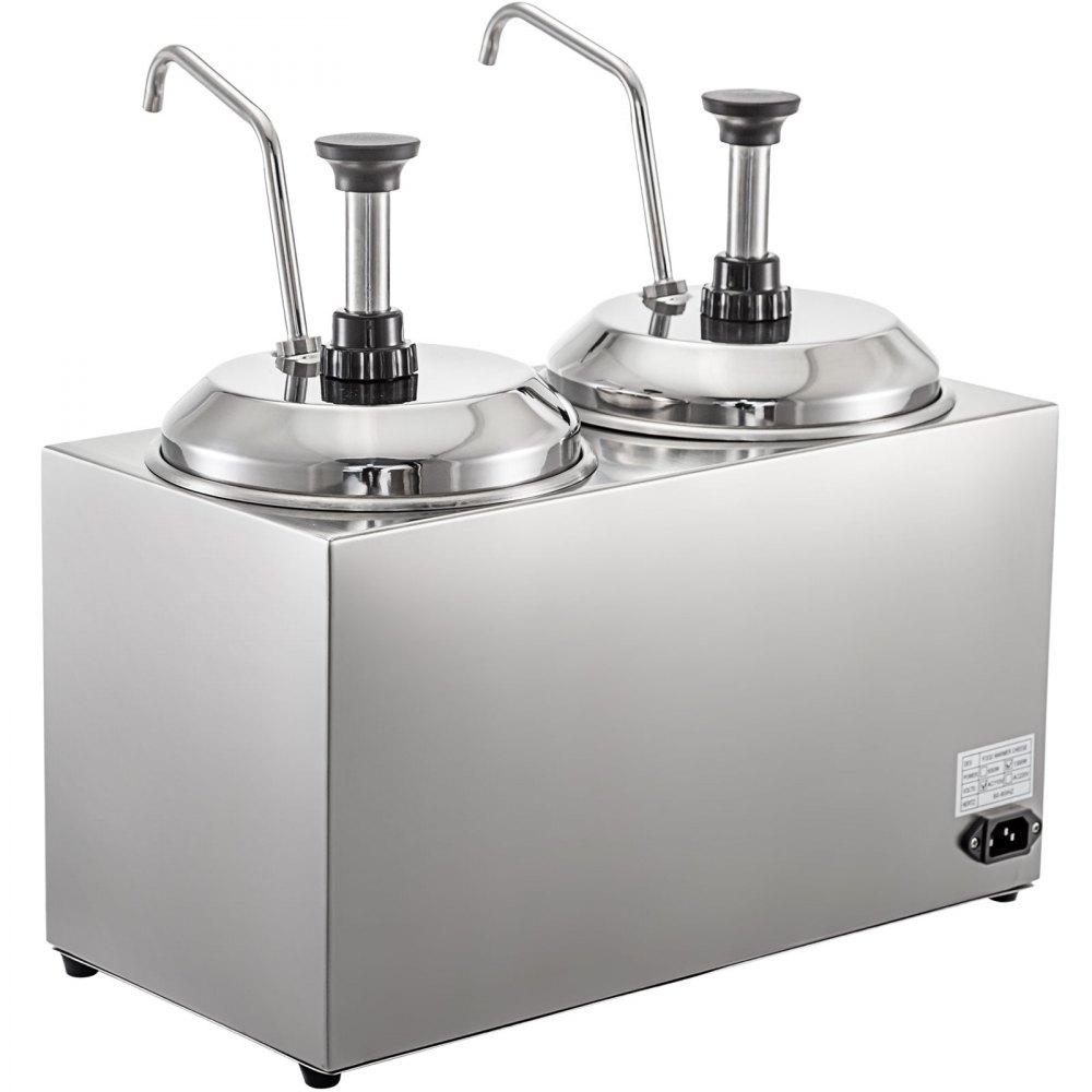 Dispensador de queso VEVOR con bomba Calentador de queso caliente con capacidad de 5,28 cuartos de galón Calentador de dulce de azúcar caliente de 1300 W con bomba Calentador de dulce de azúcar de un solo cabezal con control de temperatura para caramelo de queso dulce dulce caliente