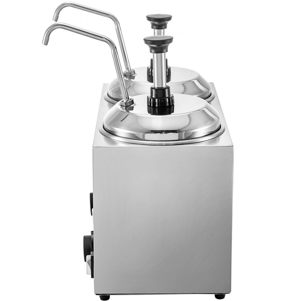 Dispensador de queso VEVOR con bomba Calentador de queso caliente con capacidad de 5,28 cuartos de galón Calentador de dulce de azúcar caliente de 1300 W con bomba Calentador de dulce de azúcar de un solo cabezal con control de temperatura para caramelo de queso dulce dulce caliente