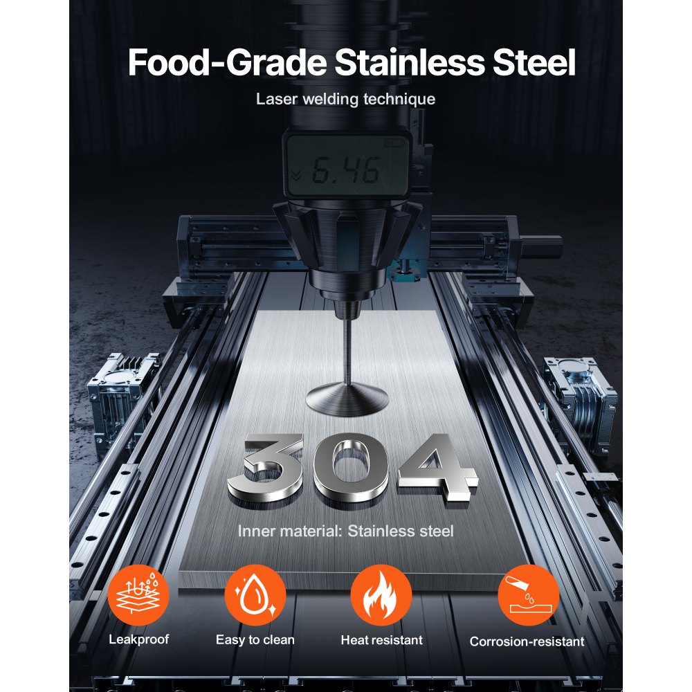 Dispensador de queso eléctrico VEVOR con bomba, calentador comercial de 2,4 L para salsa de queso nacho, temperatura ajustable de 30 a 114 °C, para salsa de queso y caramelo.