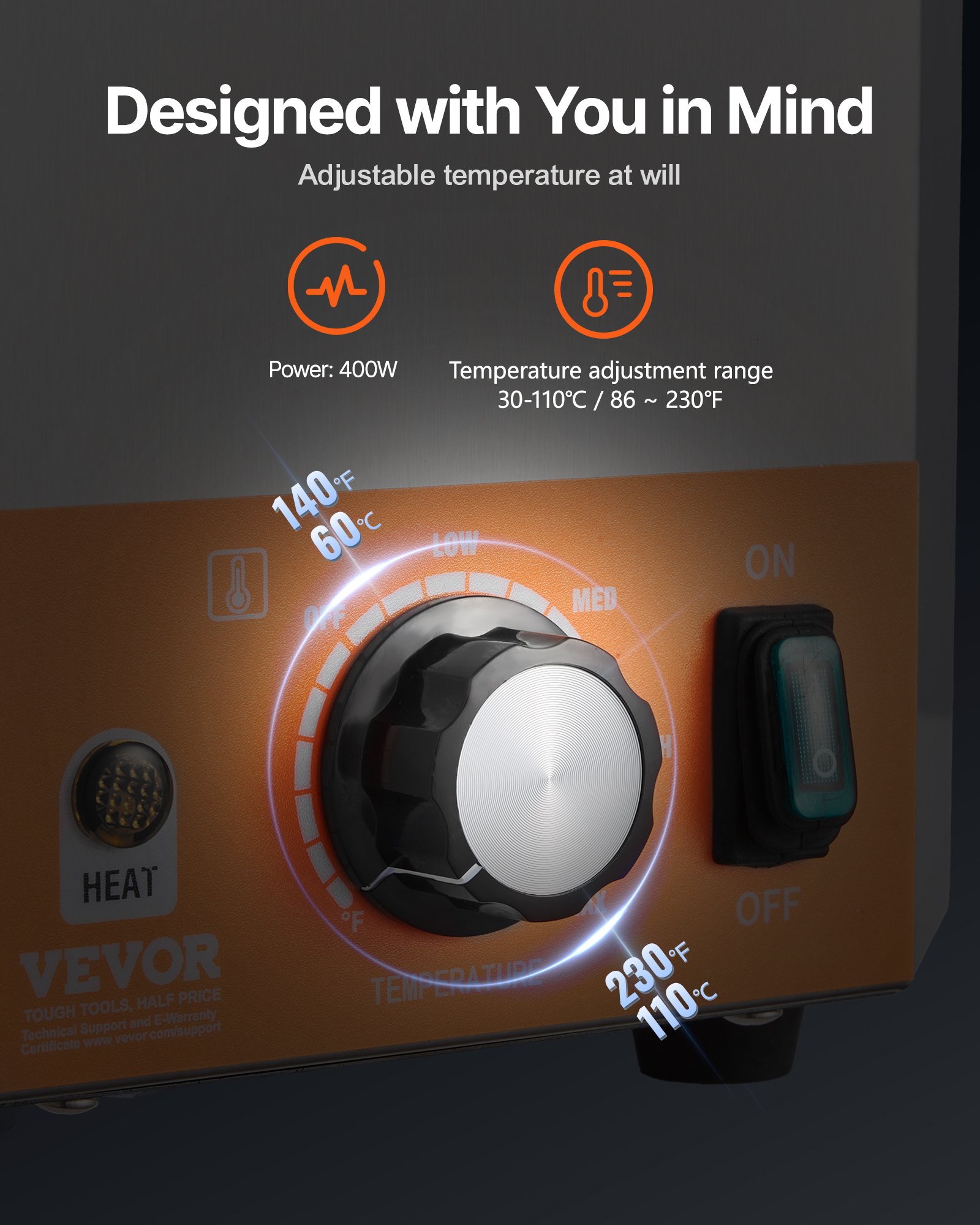 Dispensador de queso eléctrico VEVOR con bomba, calentador comercial de 2,4 L para salsa de queso nacho, temperatura ajustable de 30 a 114 °C, para salsa de queso y caramelo.