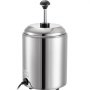 Dispensador de queso VEVOR de acero inoxidable con mango de presión negro y cable de alimentación.