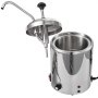 Dispensador de queso VEVOR, acero inoxidable con tapa de bomba y controles de temperatura.