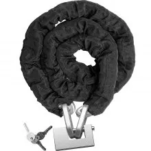 Candado de cadena resistente VEVOR, kit de cadena y candado de seguridad de 2/5 pulgadas x 6,58 pies, cadena endurecida de primera calidad, núcleo de candado de latón puro con 3 llaves, apto para motocicleta, generador, puertas, bicicleta, scooter