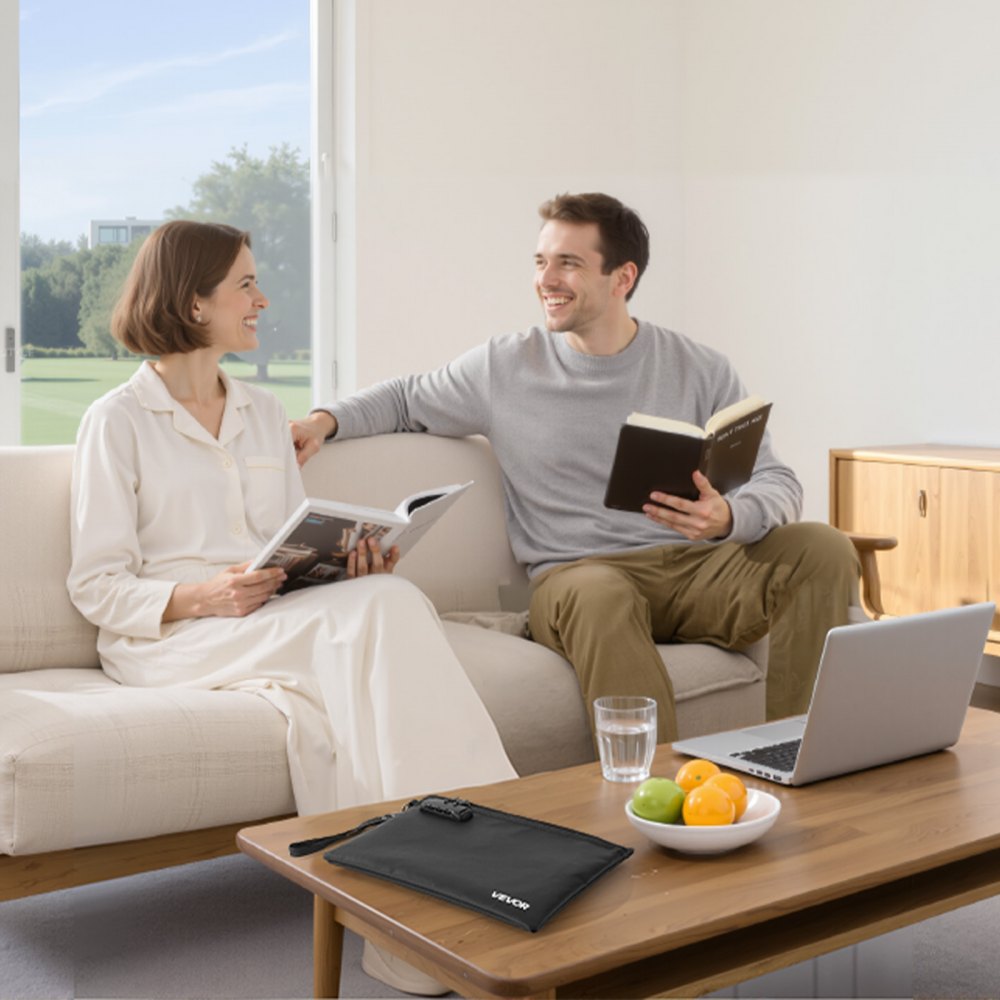 Bolsa ignífuga para documentos VEVOR, resistente al agua y al fuego, con aislamiento térmico de 900 °C y cerradura, organizador portátil de seguridad para archivos, ideal para el hogar, la oficina y viajes, para pasaportes, documentos importantes y archivos.