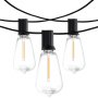 VEVOR - Guirnalda de luces LED para exteriores (61 m, 2700 K, regulable, con 100 bombillas ST38 irrompibles, casquillo E12), impermeable, para porche, patio, jardín, balcón, decoración de fiestas