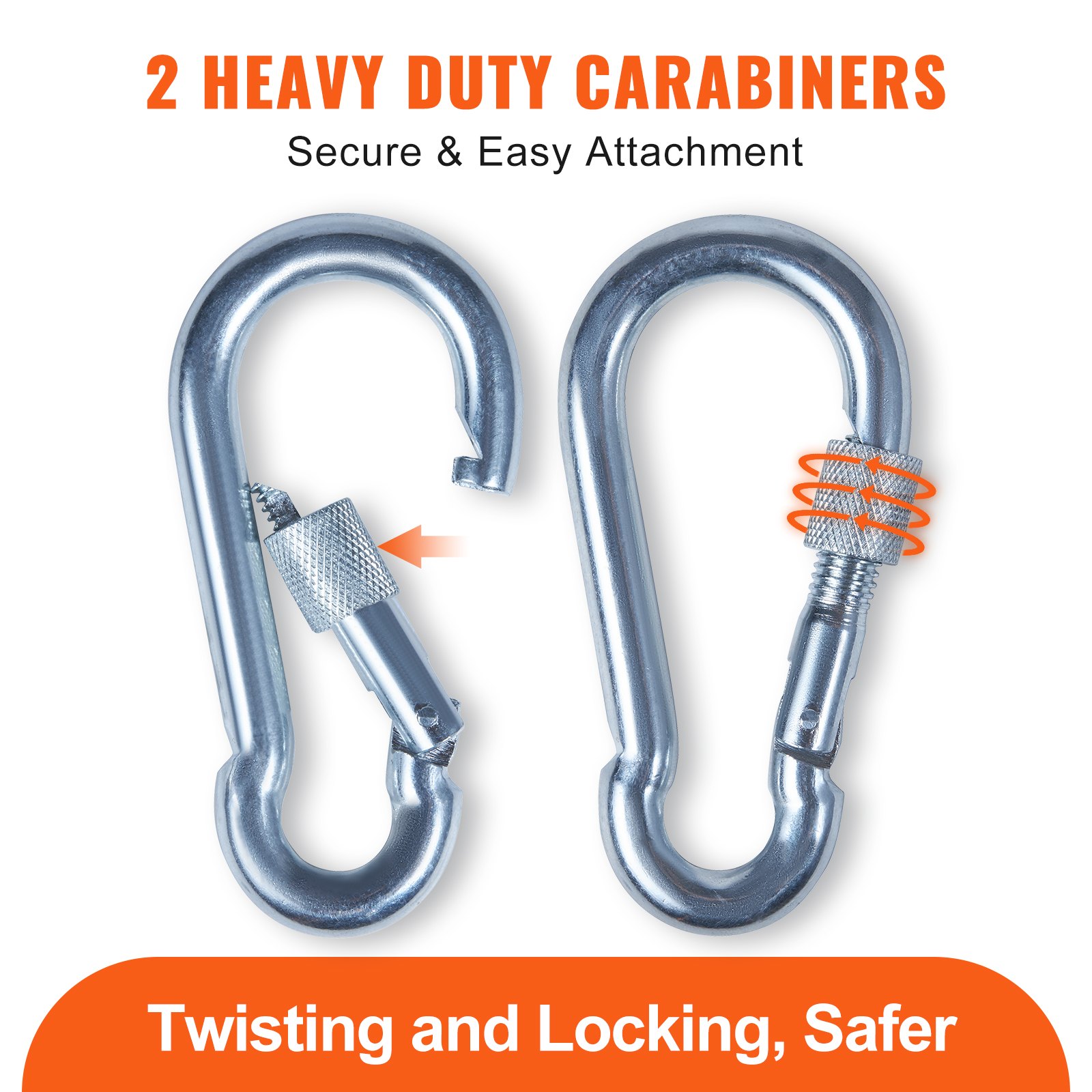 Cuerda estática de escalada VEVOR de 10,5 mm, 29,3 m (96 pies), cuerda para escalada en roca exterior, resistencia a la rotura de 25 kN, cuerda de fibra con mosquetones de acero para escape, rápel y rescate en incendios, azul