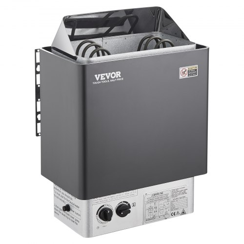 Calentador de sauna VEVOR, estufa eléctrica de 3 kW y 220 V, con controles integrados, temporizador de 3 h y temperatura ajustable para un máximo de 70-141 pies cúbicos, ideal para duchas de spa, hoteles y hogares.