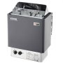 Calentador de sauna VEVOR, estufa eléctrica de 3 kW y 220 V, con controles integrados, temporizador de 3 h y temperatura ajustable para un máximo de 70-141 pies cúbicos, ideal para duchas de spa, hoteles y hogares.