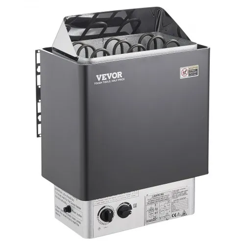 VEVOR Calentador de sauna, estufa de sauna eléctrica de 4,5 KW 220 V, calentador de sauna de baño de vapor con controles integrados, temporizador de 3 horas y temperatura ajustable para máx. 105-210 pies cúbicos, uso de ducha de spa en hotel en casa, certificación FCC