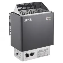 VEVOR Calentador de sauna, estufa de sauna eléctrica de 4,5 KW 220 V, calentador de sauna de baño de vapor con controles integrados, temporizador de 3 horas y temperatura ajustable para máx. 105-210 pies cúbicos, uso de ducha de spa en hotel en casa, certificación FCC