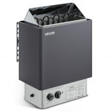 VEVOR Calentador de sauna, estufa de sauna eléctrica de 6 KW 220 V, calentador de sauna de baño de vapor con controles incorporados, temporizador de 3 h y temperatura ajustable para máx. 176-318 pies cúbicos, uso de ducha de spa en hoteles en casa, certificación FCC
