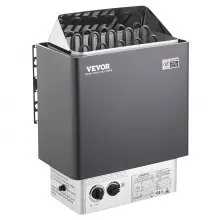 Calentador de sauna VEVOR de 9 kW, con controles integrados, estufa eléctrica, temporizador de 3 h y temperatura ajustable para un máximo de 317-459 pies cúbicos, ideal para duchas de spa, hoteles y hogares, 220 V, certificación FCC.