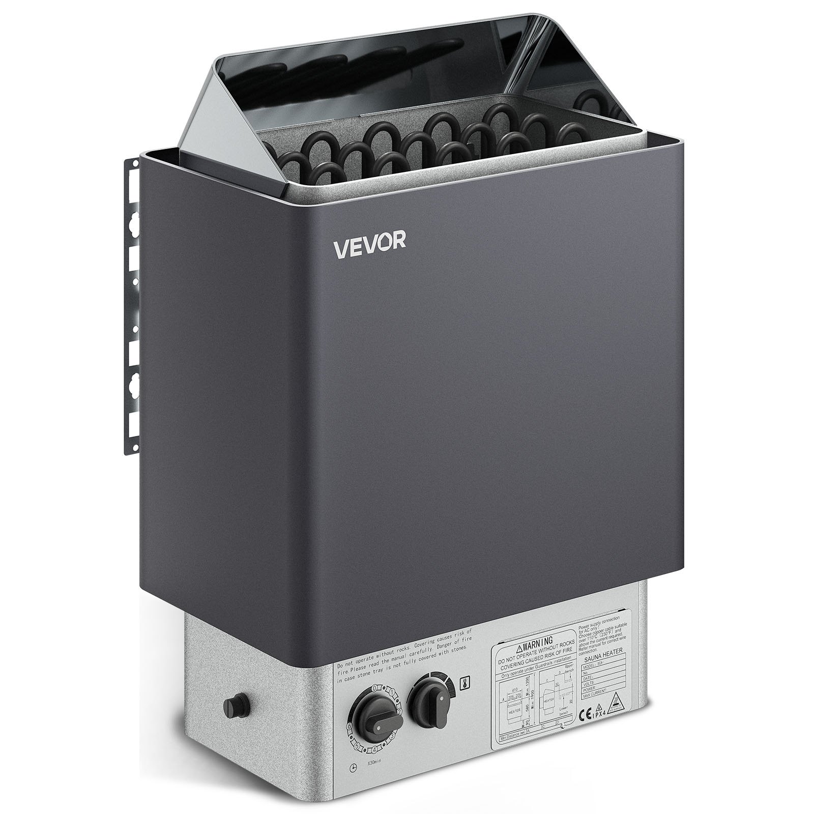 Calentador de sauna VEVOR de 9 kW, con controles integrados, estufa eléctrica, temporizador de 3 h y temperatura ajustable para un máximo de 317-459 pies cúbicos, ideal para duchas de spa, hoteles y hogares, 220 V