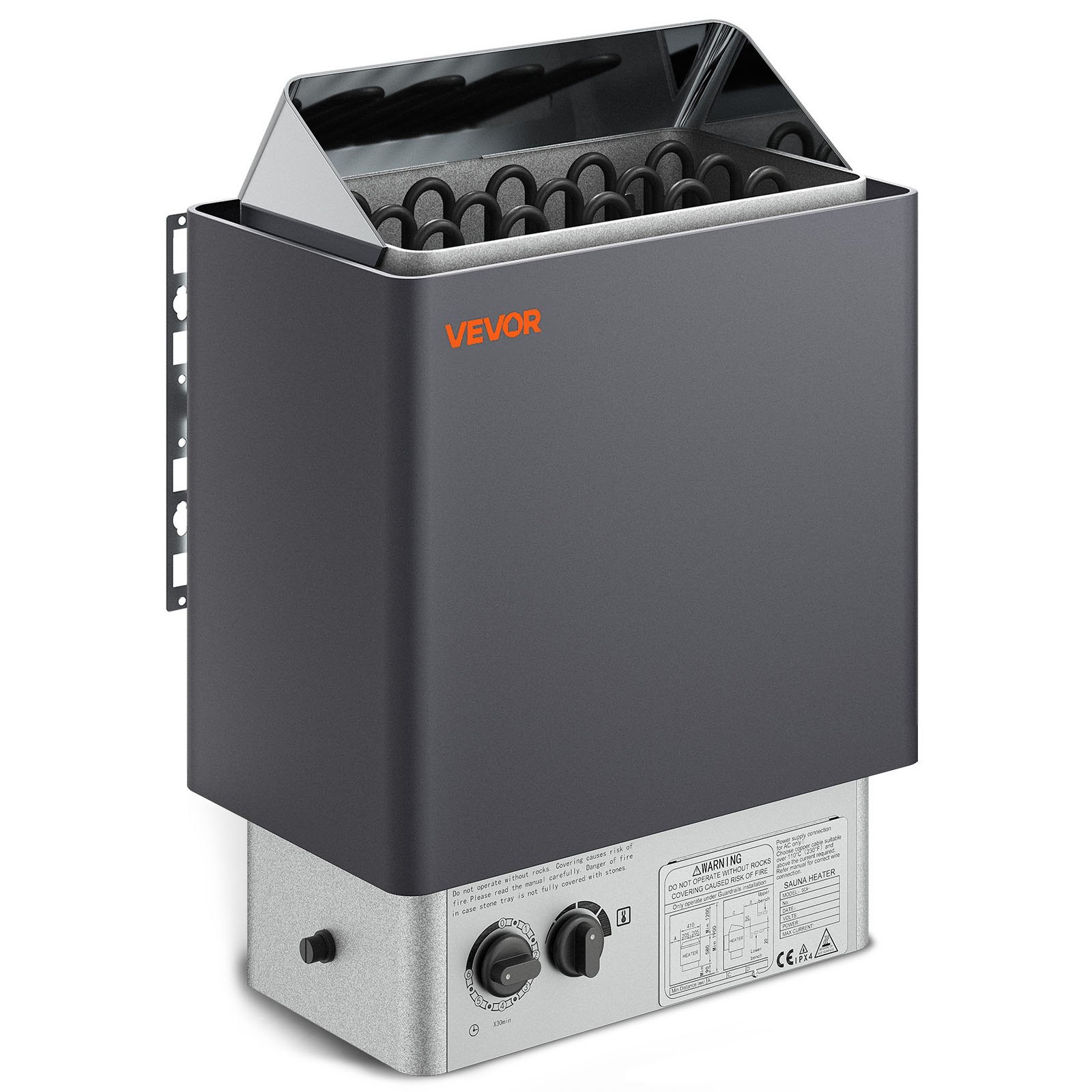 Calentador de sauna VEVOR de 9 kW, con controles integrados, estufa eléctrica, temporizador de 3 h y temperatura ajustable para un máximo de 317-459 pies cúbicos, ideal para duchas de spa, hoteles y hogares, 220 V