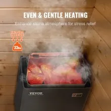 VEVOR Calentador de Sauna, Estufa de Sauna Eléctrica de 9KW 220V, Calentador de Sauna de Baño de Vapor con Controlador Digital Externo, Temporizador de 3h y Temperatura Ajustable para Máx. 317-459 pies cúbicos, uso de ducha de spa en hoteles en casa, certificación FCC