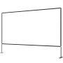 Pantalla de proyector portátil VEVOR de 135 pulgadas con soporte en fondo minimalista