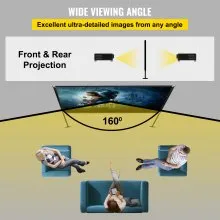 VEVOR Pantalla Proyector Portátil Pantalla de Proyector con Soporte 203,2 cm